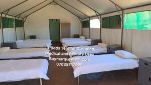 10 man medical, military or IDP CAMP TENT TENT STRUCTURE FOR ACCOMODATION. TEMPORAL HOME