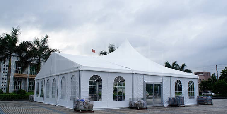 Closed marquee tent