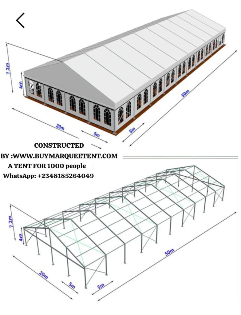 Structural drawing of tent before construction