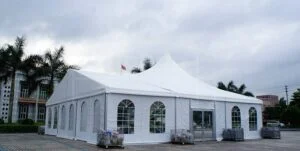 Closed marquee tent